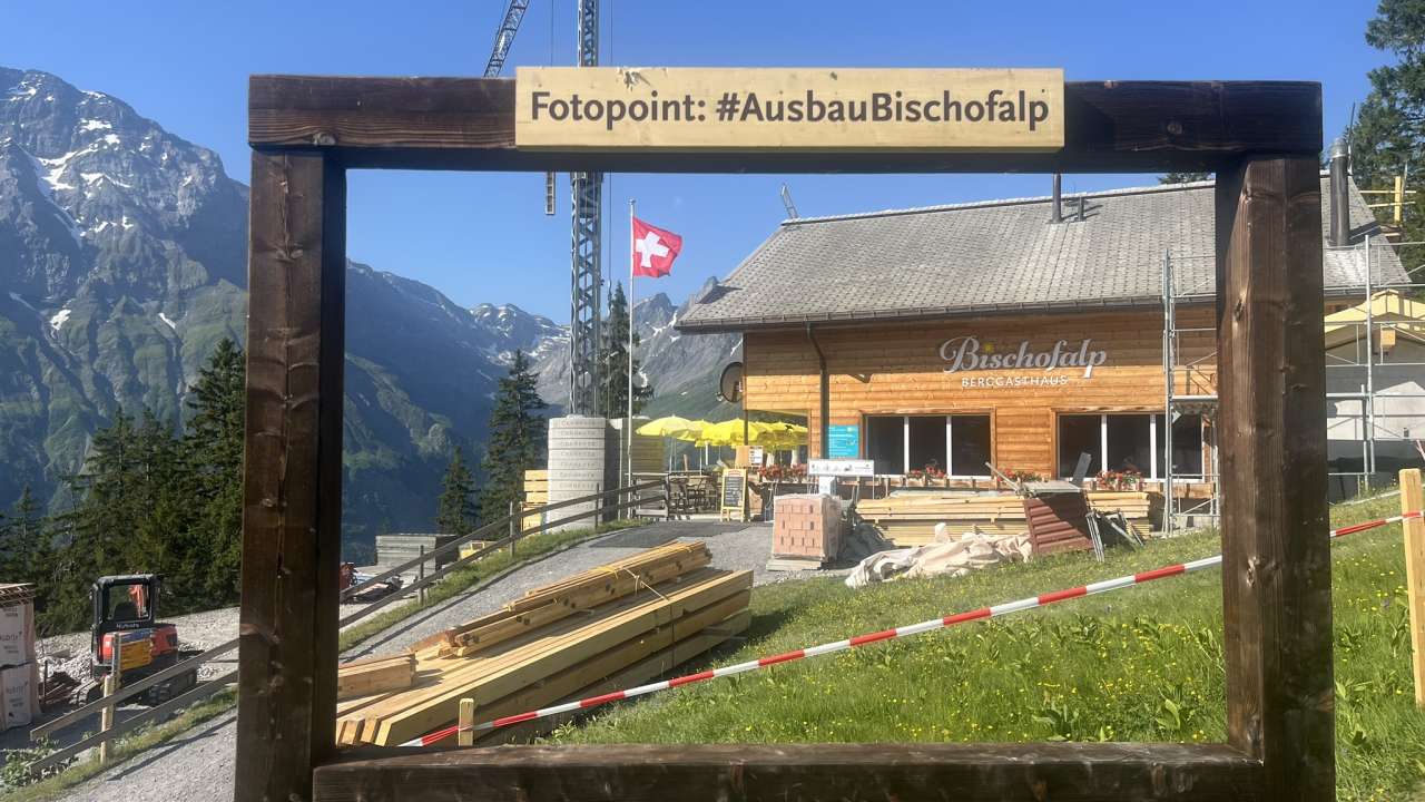 Fotopoint auf der Bischofalp: Baustellenerlebnis mit Gewinnspiel